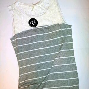 NWT Mai Soli Stripe Lace Dress XL